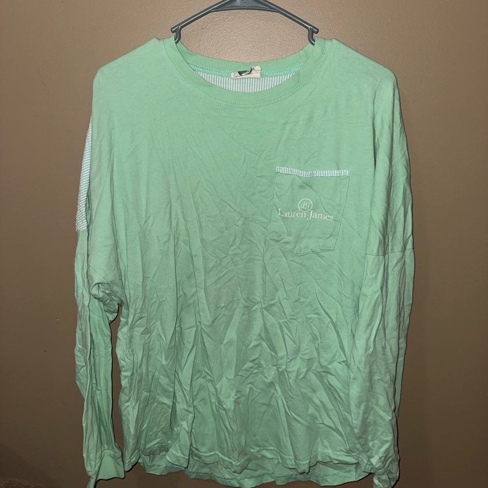Lauren James Mint Green Long Sleeve Top